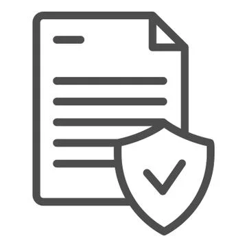 Valid document line icon. Approved document vector illustration isolated on Illustrazione stock