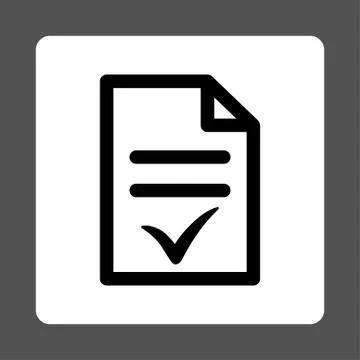 Valid Document Rounded Square Button Illustrazione stock