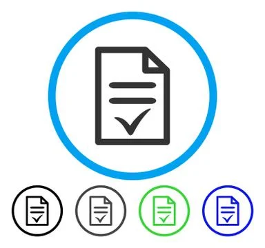Valid Document Rounded Vector Icon Illustrazione stock