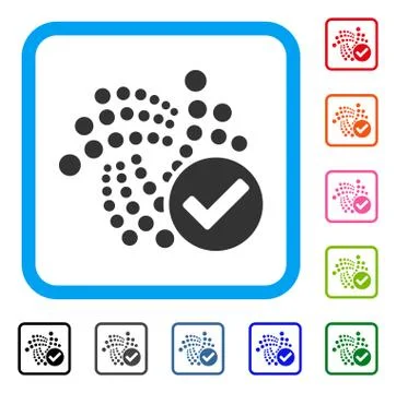 Valid Iota Framed Icon Stock Illustration