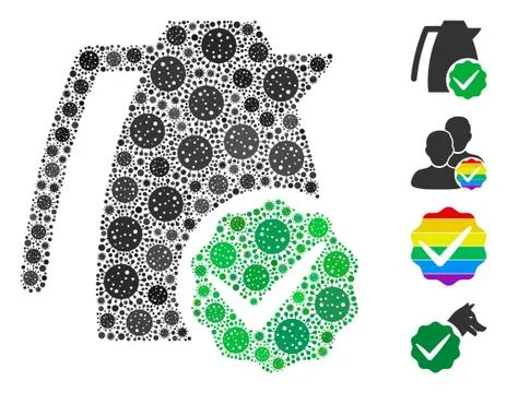 Valid Kettle Collage of Covid Virus Elements Stock Illustration