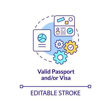 Valid passport and visa concept icon イラスト素材