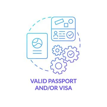 Valid passport and visa concept icon Stock Illustration