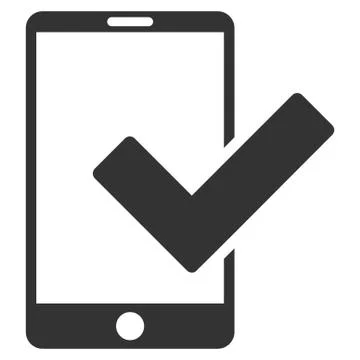 Valid Smartphone Flat Vector Icon Stock Illustration