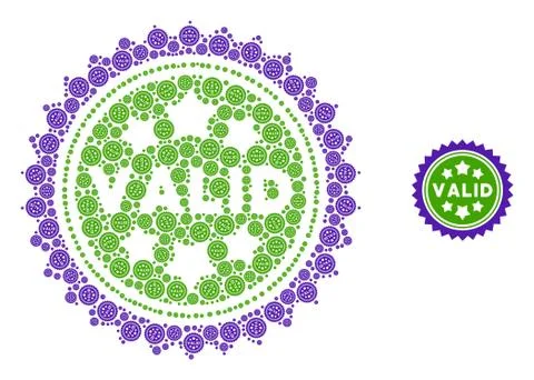 Valid Stamp Recursion Collage of Self Items Stock Illustration