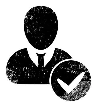 Valid User Grunge Icon Raster Stock Illustration