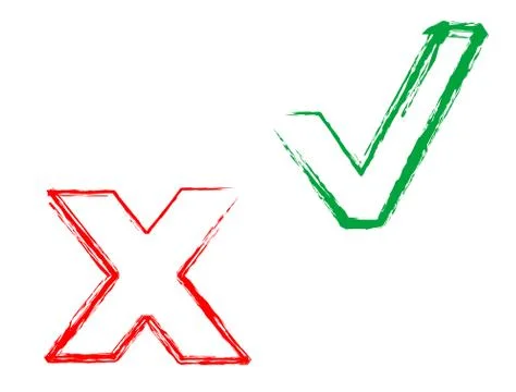 Validate and declined symbols Stock Illustration