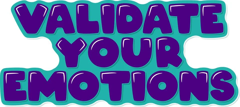 Validate Feelings Elegant Lettering Vector Art Stock-Illustration