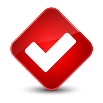 Validate icon elegant red diamond button Illustrazione stock