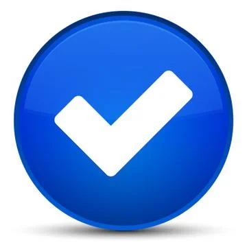 Validate icon special blue round button Stock Photos