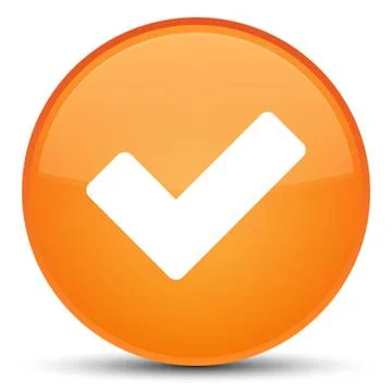 Validate icon special orange round button Stock Illustration