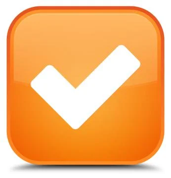 Validate icon special orange square button Illustrazione stock