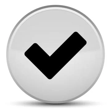 Validate icon special white round button Stock Photos