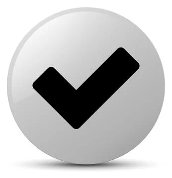 Validate icon white round button Stock Illustration