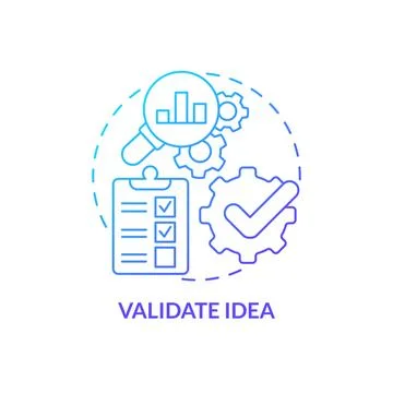 Validate idea blue gradient concept icon Illustrazione stock