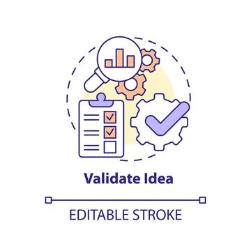 Validate idea concept icon Illustrazione stock