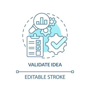 Validate idea turquoise concept icon Illustrazione stock