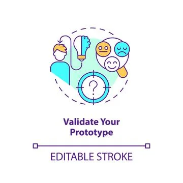 Validate your prototype concept icon Stock Illustration