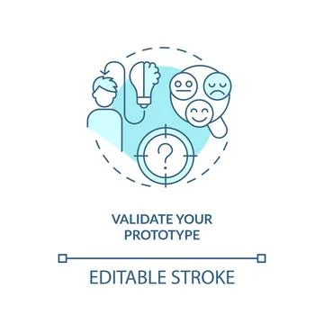 Validate your prototype turquoise concept icon Stock Illustration