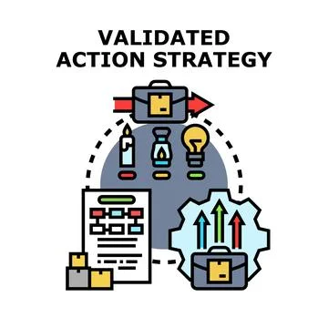 Validated action strategy concept for business development Stock-Illustration