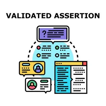 Validated assertion checking and proving process Stock Illustration