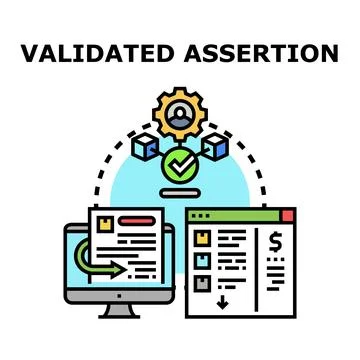 Validated assertion processing data flow and confirmation Stock Illustration