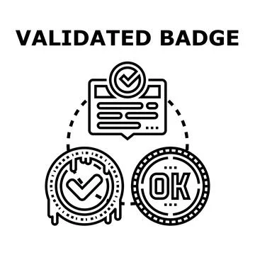Validated badge concept representing approval and quality control Stock Illustration