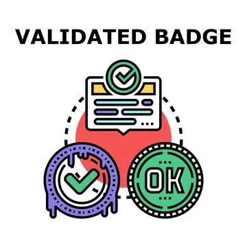 Validated badge concept representing approval and quality control Stock Illustration