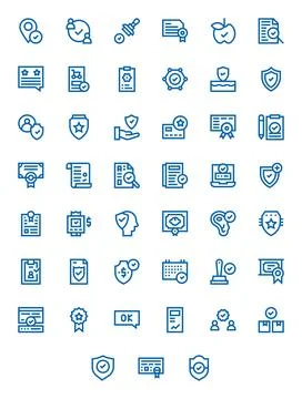 Validated Essential Vector Set including 45 Display Perfect Bold Line Retin.. Illustrazione stock