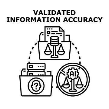 Validated information accuracy and data quality process Stock Illustration