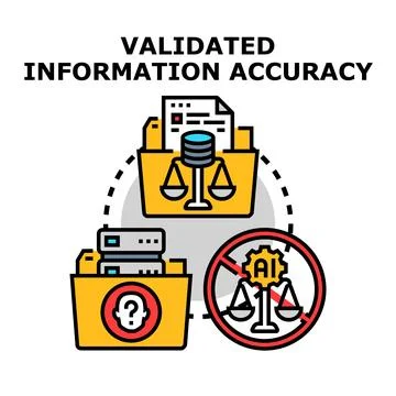Validated information accuracy and data quality process Stock Illustration