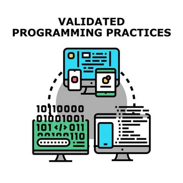 Validated programming practices ensuring efficient software development イラスト素材
