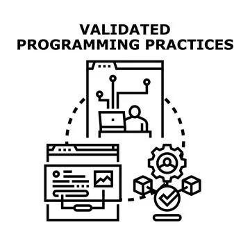 Validated programming practices for quality software development 스톡 일러스트