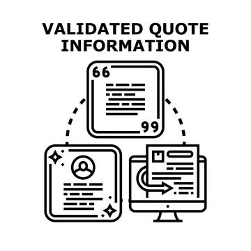 Validated quote information processing concept Stock Illustration