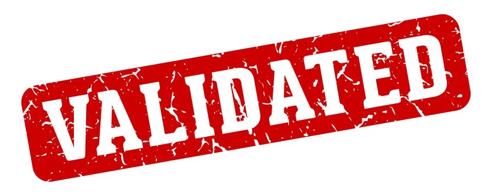 Validated rectangular sign. validated stamp Stock Illustration