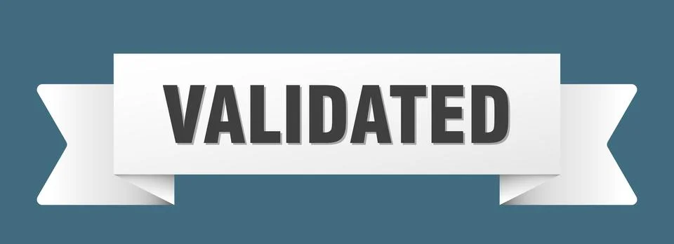 Validated ribbon isolated on transparent background. validated ribbon Stock Illustration