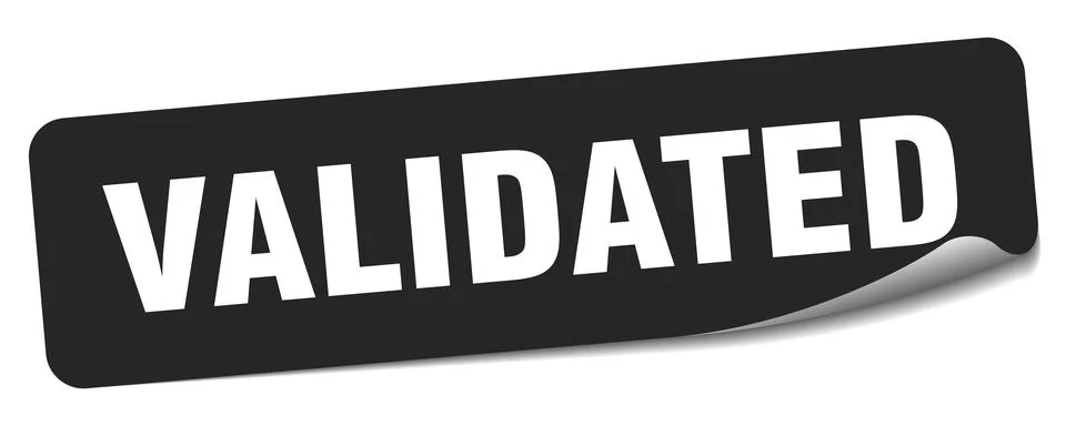 Validated sticker. validated label Stock Illustration