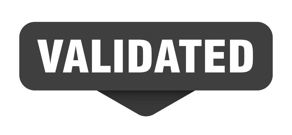 Validated sticker. validated sign on transparent background Stock Illustration