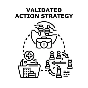 Validating action strategy for business project planning 스톡 일러스트