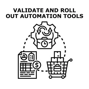 Validating and rolling out automation tools Stock Illustration
