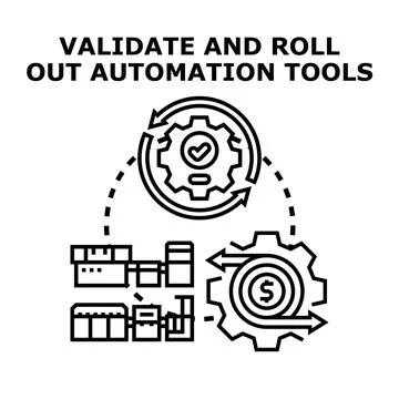 Validating and rolling out automation tools development process 스톡 일러스트