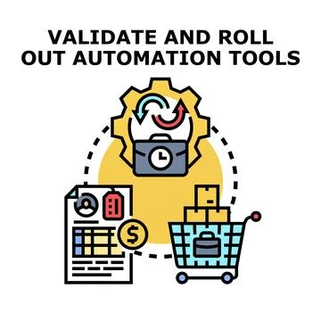 Validating and rolling out automation tools Illustrazione stock