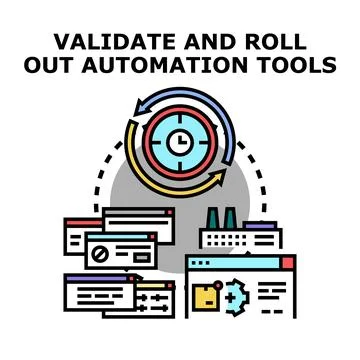 Validating and rolling out enterprise automation tools Illustrazione stock