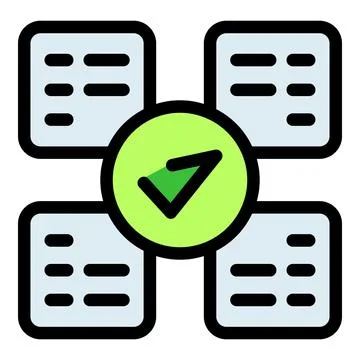 Validating and verifying multiple documents with check mark symbol Stockillustratie