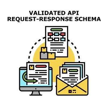 Validating api request response schema process Stock-Illustration