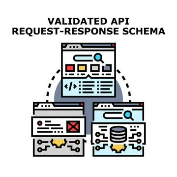 Validating api requests and responses schema process Stock Illustration