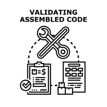Validating assembled code with quality control mechanisms イラスト素材
