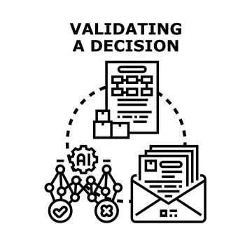 Validating business decision with artificial intelligence process Stock Illustration