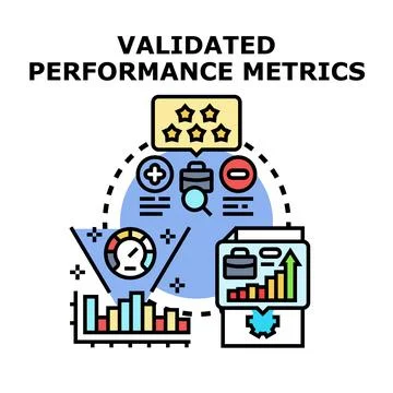 Validating business performance metrics and success evaluation Stockillustratie