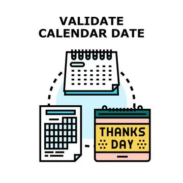 Validating calendar date management and event scheduling 스톡 일러스트
